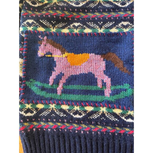 RARE HTF SOLD OUT Polo Ralph Lauren Cashmere Fair Isle Puff Sleeve Sweater sz L - Picture 8 of 16